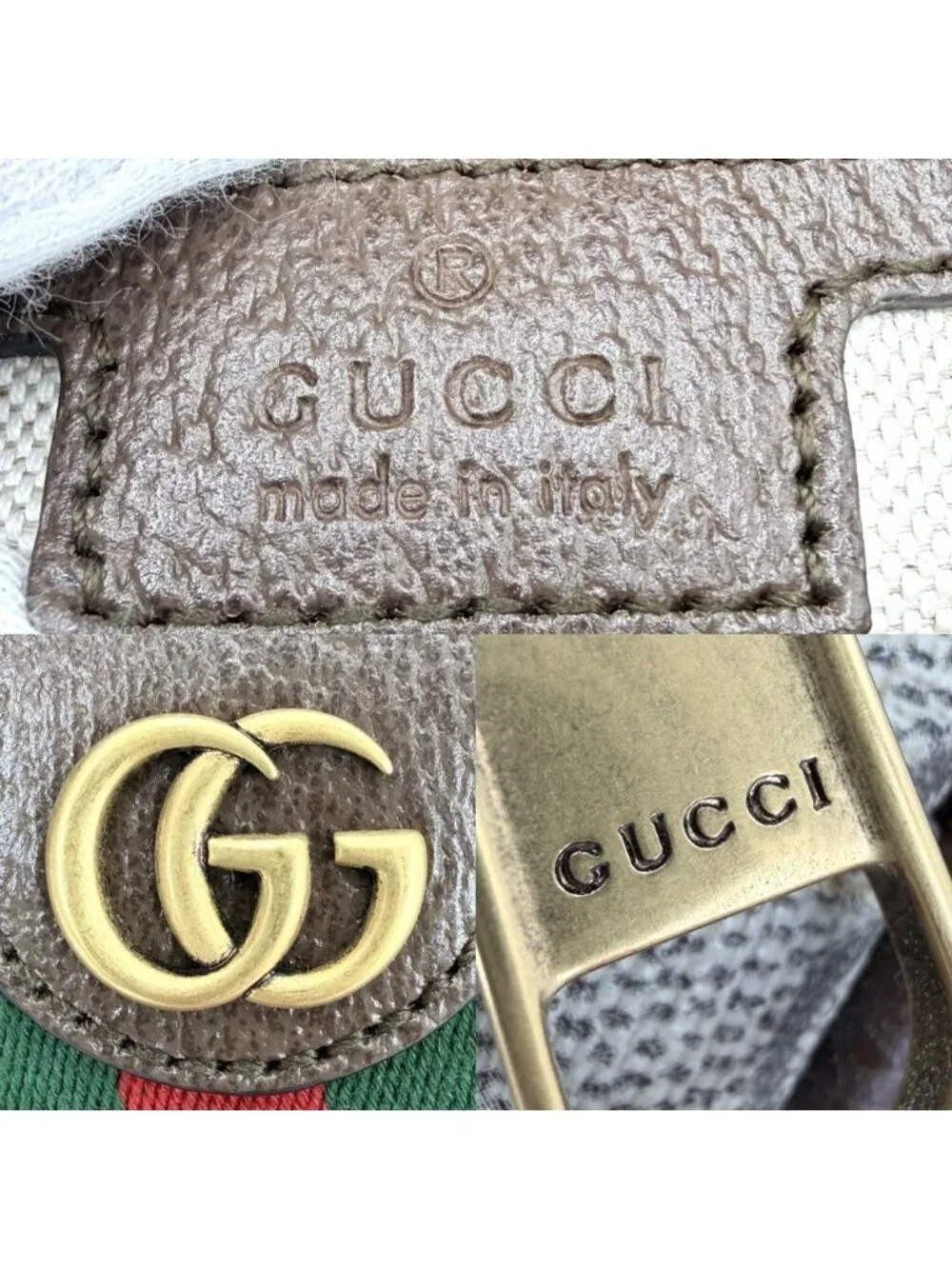 Gucci Belt Bag Ophidia Bag Sherry Line GG Supreme Canvas Leather Beige Brown